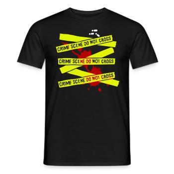 DÉTECTIVE POLICE EMPREINTE INDICE ENQUÊTE CRIME - T-shirt homme - noir - Devant - AI Model Male 178 light (178cm)
