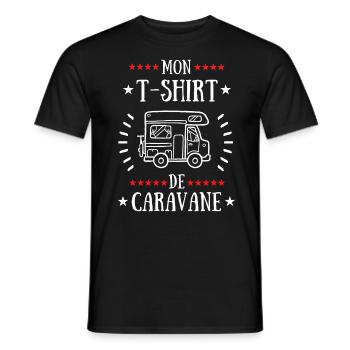 Mon T-shirt de caravane - T-shirt homme - noir - Devant - AI Model Male 178 light (178cm)
