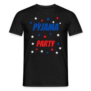 PYJAMA PARTY BLEU BLANC ROUGE ÉTOILES - T-shirt homme - noir - Devant - AI Model Male 178 light (178cm)