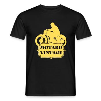 MOTARD VINTAGE - T-shirt homme - noir - Devant - AI Model Male 178 light (178cm)