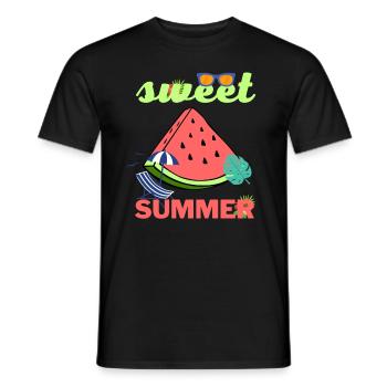 Sweet Summer été pastèque plage soleil cool - T-shirt homme - noir - Devant - AI Model Male 178 light (178cm)