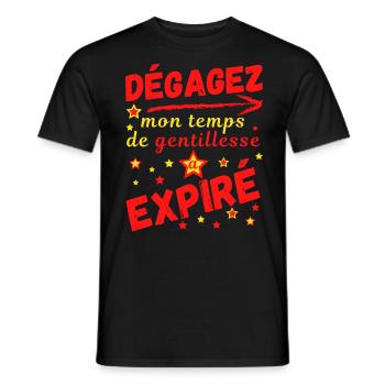 Dégagez mon temps de gentillesse a expiré - T-shirt homme - noir - Devant - AI Model Male 178 light (178cm)