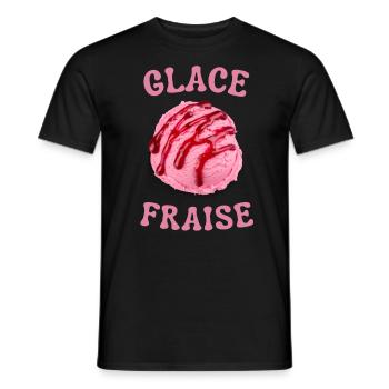 Juste une boule de glace à la fraise - T-shirt homme - noir - Devant - AI Model Male 178 light (178cm)