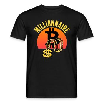 Bitcoin Hip-Hop Millionaire BTC - Men's T-Shirt - black - Front - AI Model Male 178 light (178cm)