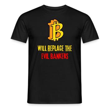 Bitcoin will replace the bad bankers - Men's T-Shirt - black - Front - AI Model Male 178 light (178cm)