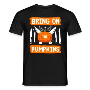 HALLOWEEN BRING ON THE PUMPKINS - Men's T-Shirt - black - Front - AI Model Male 178 light (178cm)