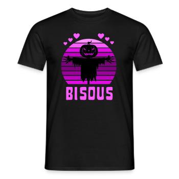 Halloween Bisous Épouvantail - T-shirt homme - noir - Devant - AI Model Male 178 light (178cm)