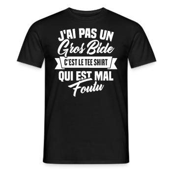 J'ai Pas Un Gros Bide - T-shirt homme - noir - Devant - AI Model Male 178 light (178cm)