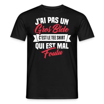 J'ai Pas Un Gros Bide - T-shirt homme - noir - Devant - AI Model Male 178 light (178cm)