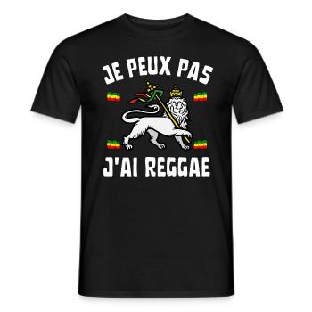 Je peux pas j'ai reggae - T-shirt homme - noir - Devant - AI Model Male 178 light (178cm)