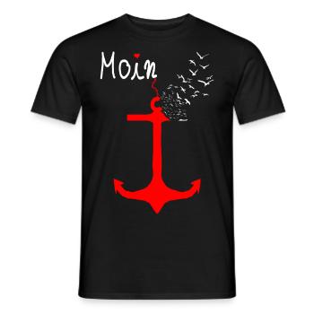 Moin accueille la côte nord de l’Allemagne Nord Nord - T-shirt homme - noir - Devant - AI Model Male 178 light (178cm)
