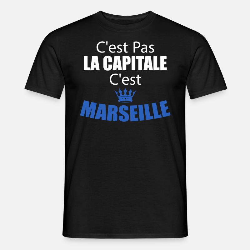 C'est Pas La Capitale C'est Marseille - T-shirt homme - noir