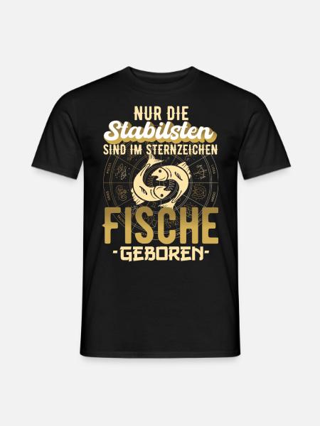 Sternzeichen Fische stabil Geschenk - Männer T-Shirt - Schwarz