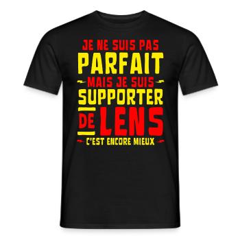FOOT LENS SUPPORTER Je ne suis pas parfait - T-shirt homme - noir - Devant - AI Model Male 178 light (178cm)