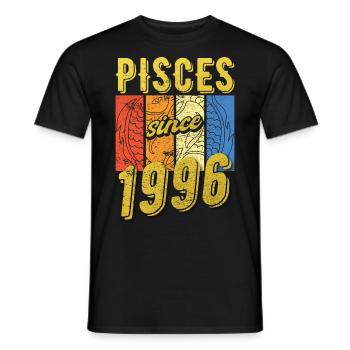 Poissons 1996 Anniversaire Zodiac Cadeau - T-shirt homme - noir - Devant - AI Model Male 178 light (178cm)