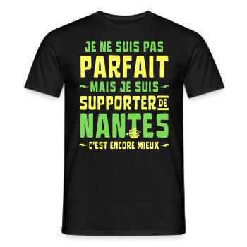 Nantes Football Supporter Je ne suis pas Parfait - T-shirt homme - noir - Devant - AI Model Male 178 light (178cm)