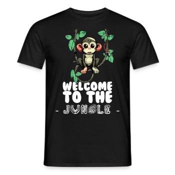 Willkommen im Dschungel - Männer T-Shirt - Schwarz - Vorne - AI Model Male 178 light (178cm)
