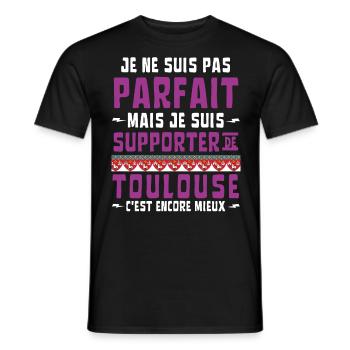 Football Supporter de Toulouse Pas Parfait - T-shirt homme - noir - Devant - AI Model Male 178 light (178cm)