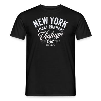 New York smart runners vintage club - Men's T-Shirt - black - Front - AI Model Male 178 light (178cm)