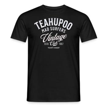 Teahupoo mad surfers vintage club - Men's T-Shirt - black - Front - AI Model Male 178 light (178cm)