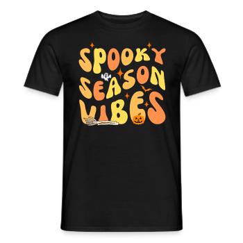 Halloween Vague Orange Spooky Season Vibes - T-shirt homme - noir - Devant - AI Model Male 178 light (178cm)