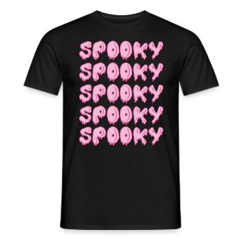 SPOOKY FRISSON PEUR CHAIR DE POULE HALLOWEEN ROSE - T-shirt homme - noir - Devant - AI Model Male 178 light (178cm)