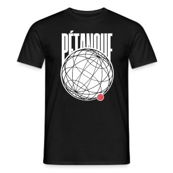 PETANQUE JEU DE BOULES GRAPHIQUE MODERNE - T-shirt homme - noir - Devant - AI Model Male 178 light (178cm)
