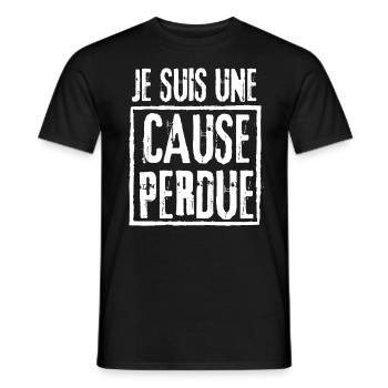 Je suis une Cause Perdue - T-shirt homme - noir - Devant - AI Model Male 178 light (178cm)