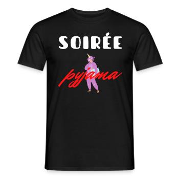 SOIREE PYJAMA LICORNE DODO - T-shirt homme - noir - Devant - AI Model Male 178 light (178cm)
