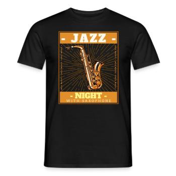 JAZZ NIGHT SAXOPHONE - T-shirt homme - noir - Devant - AI Model Male 178 light (178cm)