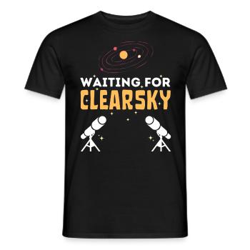 En attendant la photographie d’astronomie Clearsky - T-shirt homme - noir - Devant - AI Model Male 178 light (178cm)