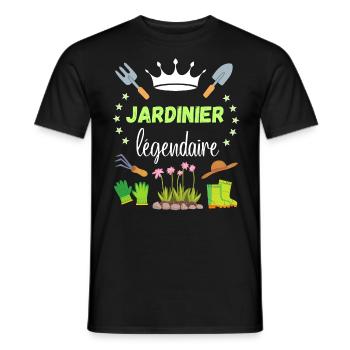 Jardinier Légendaire Cadeau Retraite Campagne - T-shirt homme - noir - Devant - AI Model Male 178 light (178cm)