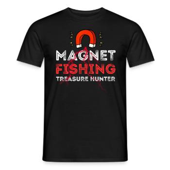 AIMANT PÊCHE CHASSEUR DE TRÉSOR - T-shirt homme - noir - Devant - AI Model Male 178 light (178cm)
