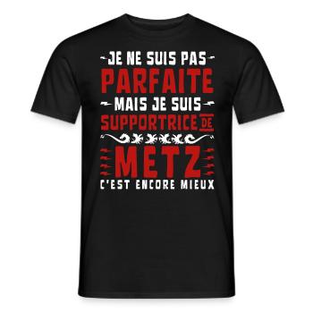 Femme Supportrice Metz - T-shirt homme - noir - Devant - AI Model Male 178 light (178cm)