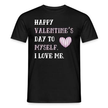 Happy Valentine Day to Myself - Men's T-Shirt - black - Front - AI Model Male 178 light (178cm)