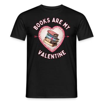 Books are My Valentine - Men's T-Shirt - black - Front - AI Model Male 178 light (178cm)