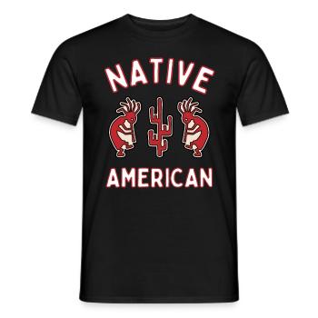 Native American Rock Painting Dancers - Men's T-Shirt - black - Front - AI Model Male 178 light (178cm)