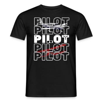 Pilot Jet Airplane Cabin crew Commander Co-Pilot - Men's T-Shirt - black - Front - AI Model Male 178 light (178cm)