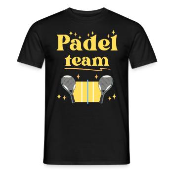 Vintage and Retro Orange Padel - Men's T-Shirt - black - Front - AI Model Male 178 light (178cm)