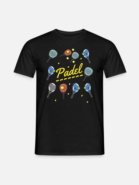 Padel und Schläger - Männer T-Shirt - Schwarz