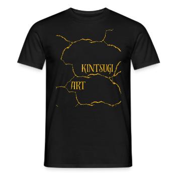 Kintsugi Art Pottery Cracks and Failures - Men's T-Shirt - black - Front - AI Model Male 178 light (178cm)