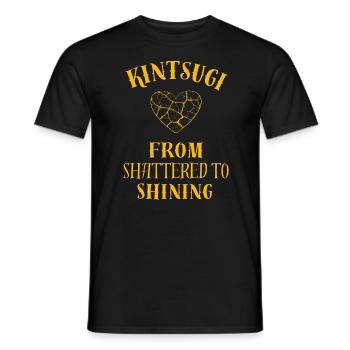 Kintsugi Von Shattered zu Shining Pottery Art - Männer T-Shirt - Schwarz - Vorne - AI Model Male 178 light (178cm)