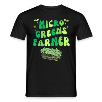 MICROGREENS LANDWIRT | Urban Gardening Sprossen - Männer T-Shirt - Schwarz - Vorne - AI Model Male 178 light (178cm)