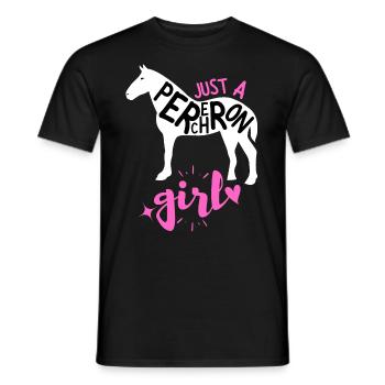Just A Percheron Girl | Horse Breed Women Daughter - Men's T-Shirt - black - Front - AI Model Male 178 light (178cm)