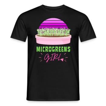FILLE MICROGREENS | Germes de jardinage urbain - T-shirt homme - noir - Devant - AI Model Male 178 light (178cm)