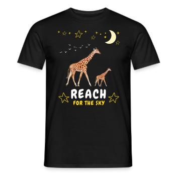 Greifen Sie nach dem Himmel - Giraffenfamilie - Männer T-Shirt - Schwarz - Vorne - AI Model Male 178 light (178cm)