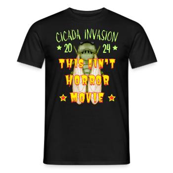 CIGALE INVASION 2024 CE N'EST PAS UN FILM D'HORREUR - T-shirt homme - noir - Devant - AI Model Male 178 light (178cm)