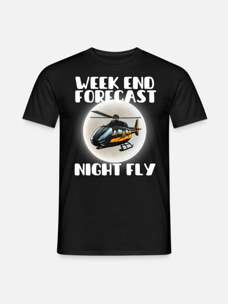 Week End Forecast Night Fly - Men's T-Shirt - black