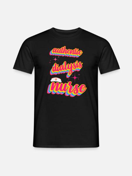 Authentische Dialyseschwester im Retro-Stil - Männer T-Shirt - Schwarz