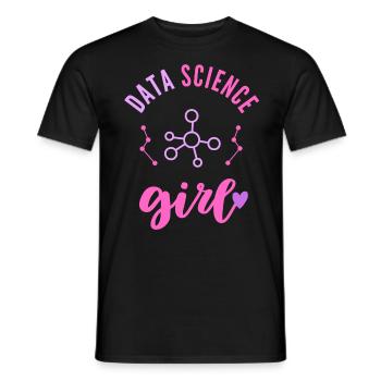 Data Science Girl Woman - Men's T-Shirt - black - Front - AI Model Male 178 light (178cm)